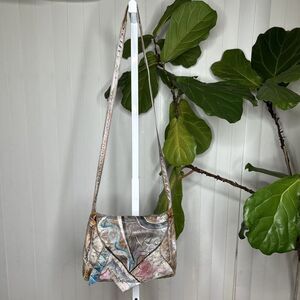 Jane Yoo Wearable Art Hand Painted and Signed Leather Crossbody Handbag